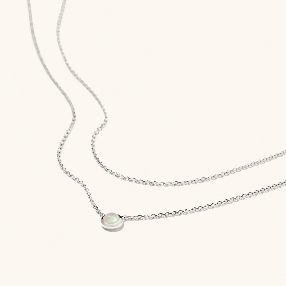 Mejuri Layered Opal Necklace - Sterling Silver