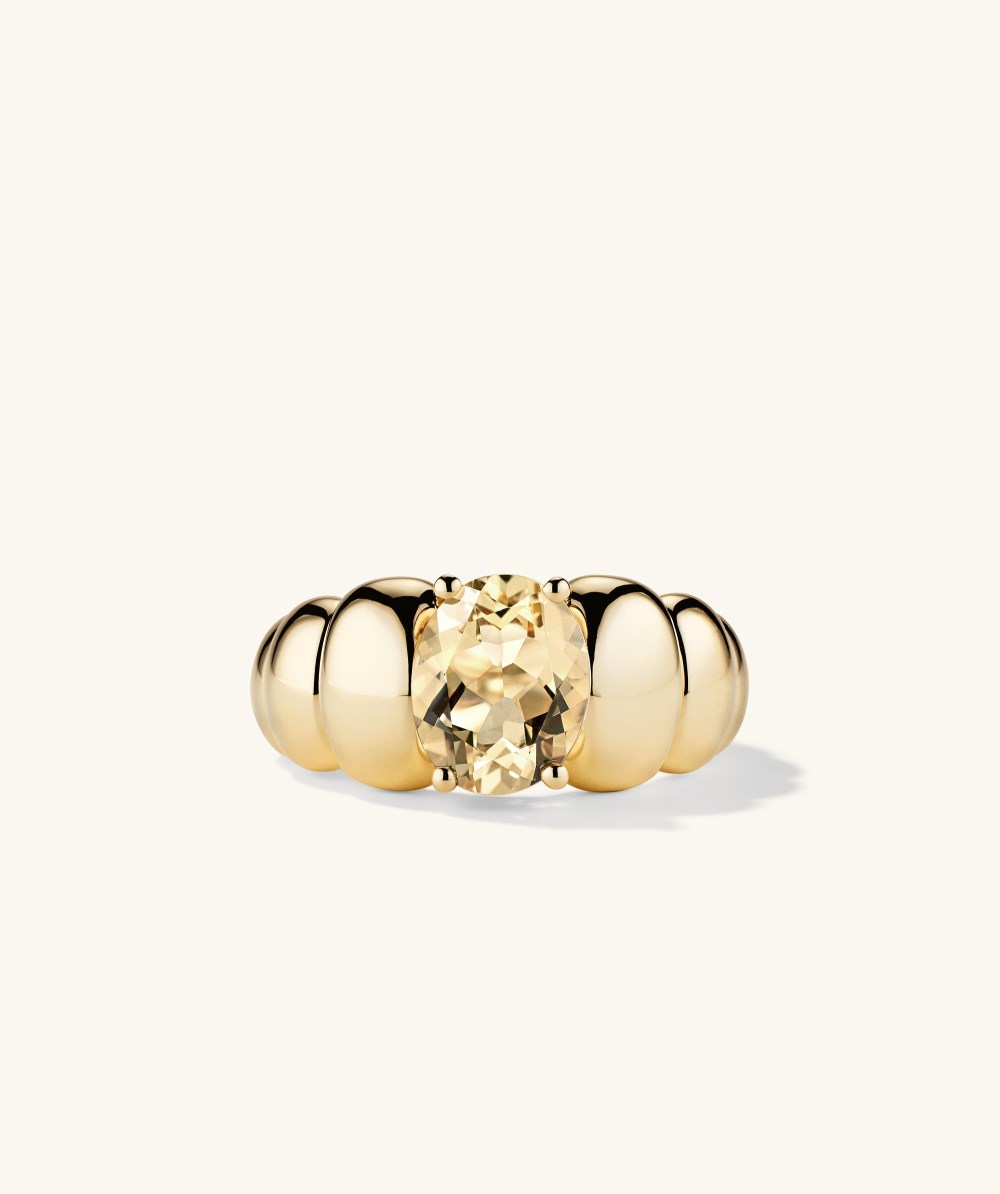 Mejuri Puffy Charlotte Gemstone Ring - 14k Yellow Gold