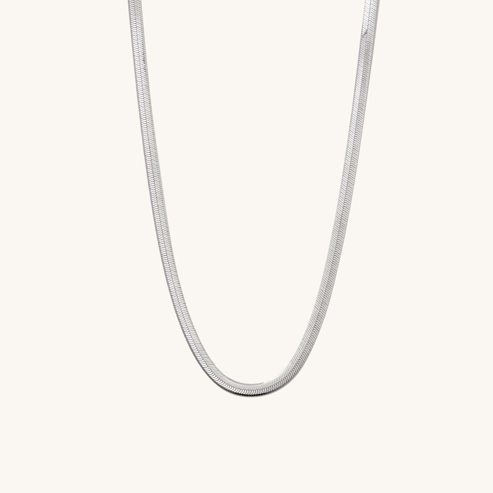 Mejuri Bold Herringbone Chain Necklace - Sterling Silver