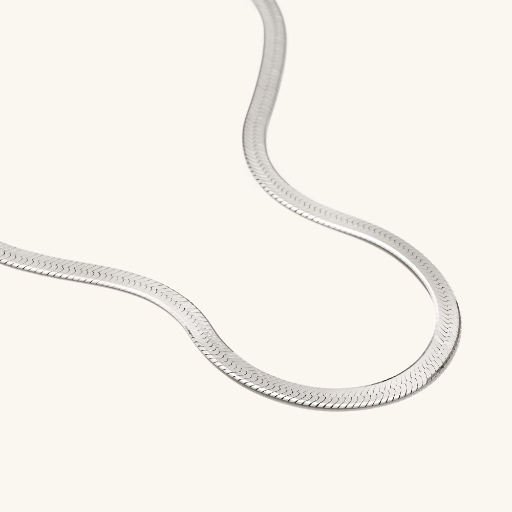 Mejuri Bold Herringbone Chain Necklace - Sterling Silver