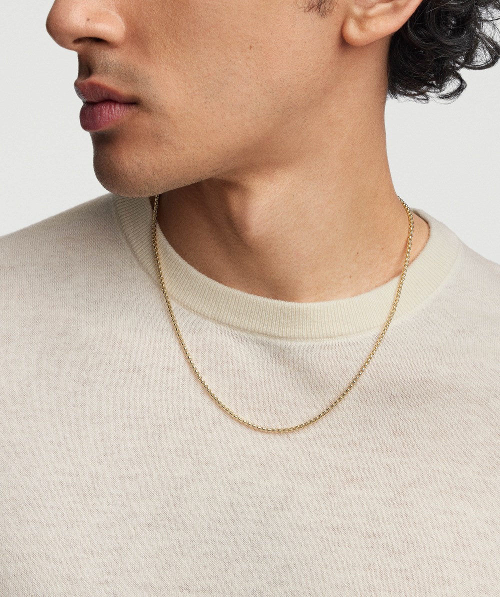 Mejuri 2.5mm Round Box Chain Necklace - 14k Yellow Gold