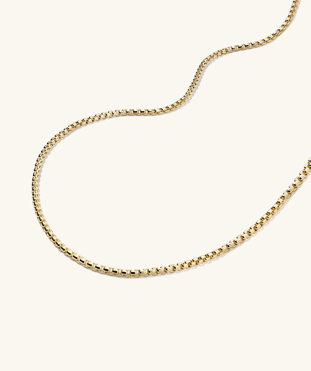 Mejuri 2.5mm Round Box Chain Necklace - 14k Yellow Gold