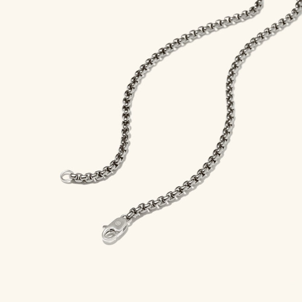 Mejuri Round Box Chain Necklace - Titanium