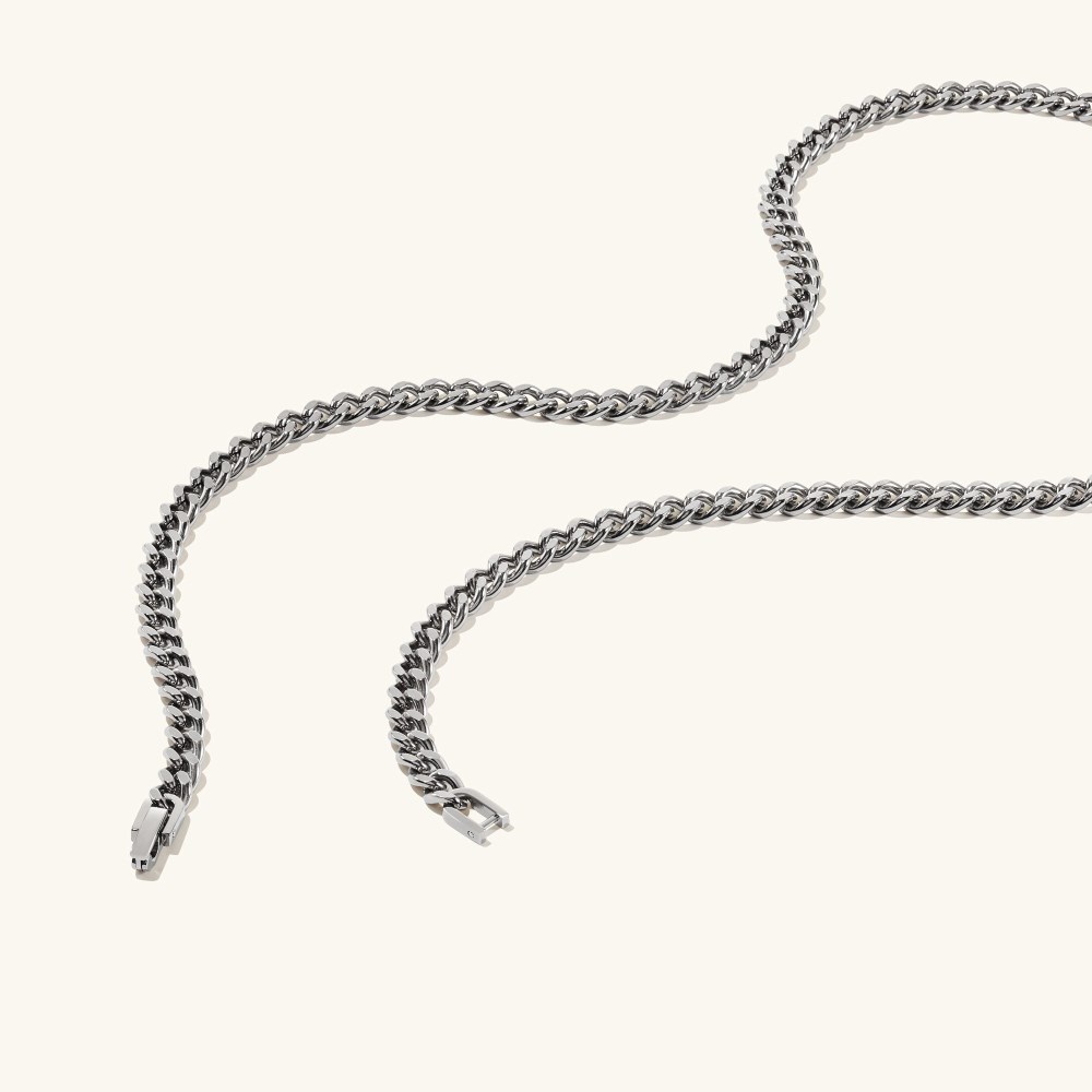 Mejuri 5mm Curb Chain Necklace - Titanium