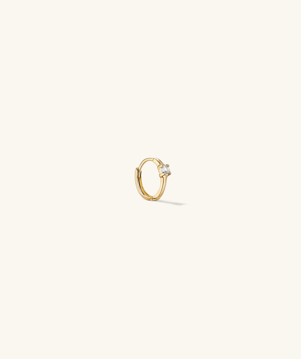 Mejuri Single Colored Mini Hoop - 14k Yellow Gold Mejuri Single Colored Mini Hoop - 14k Yellow Gold