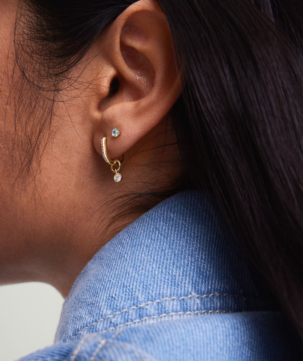 Mejuri Gemstone Mini Studs - 14k Yellow Gold