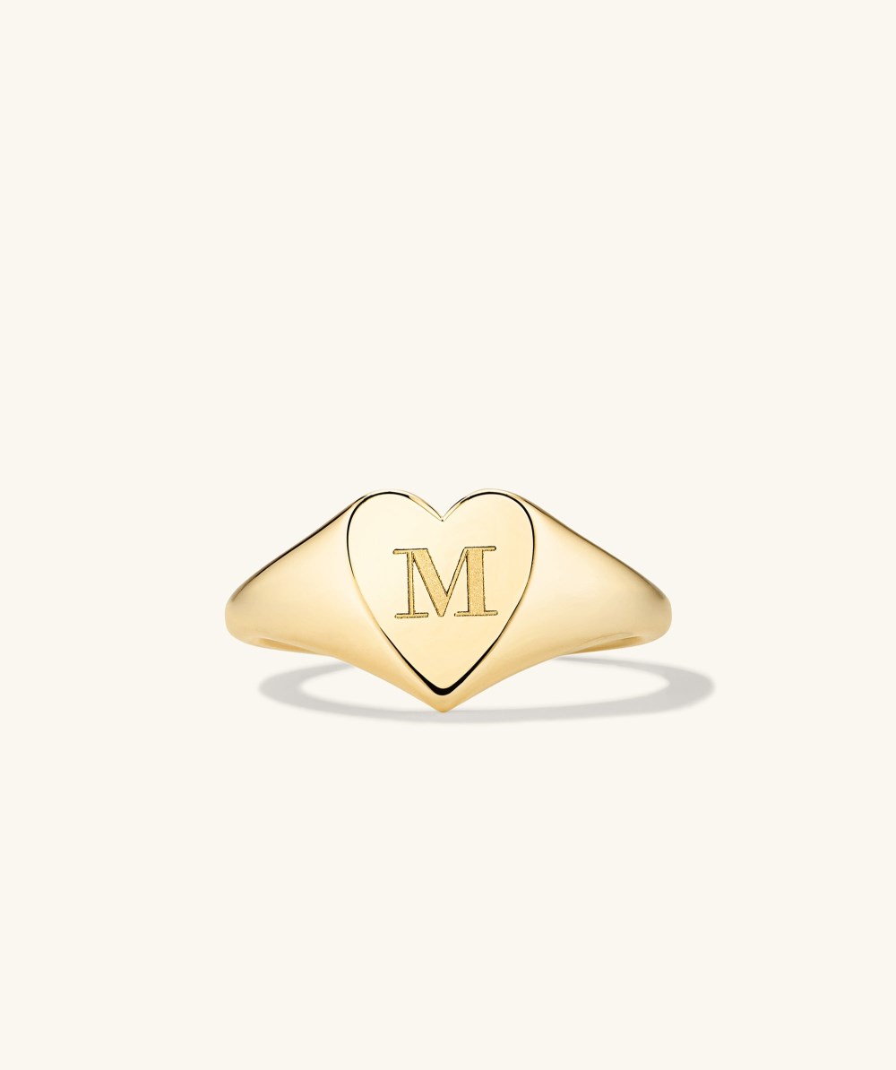 Mejuri Small Heart Signet - 14k Yellow Gold