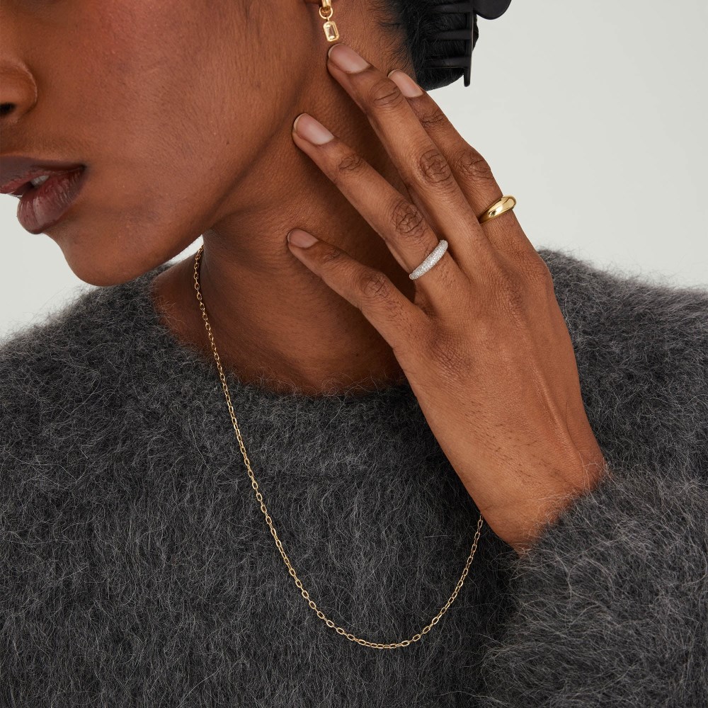 Mejuri Square Oval Chain Necklace - 14k Yellow Gold