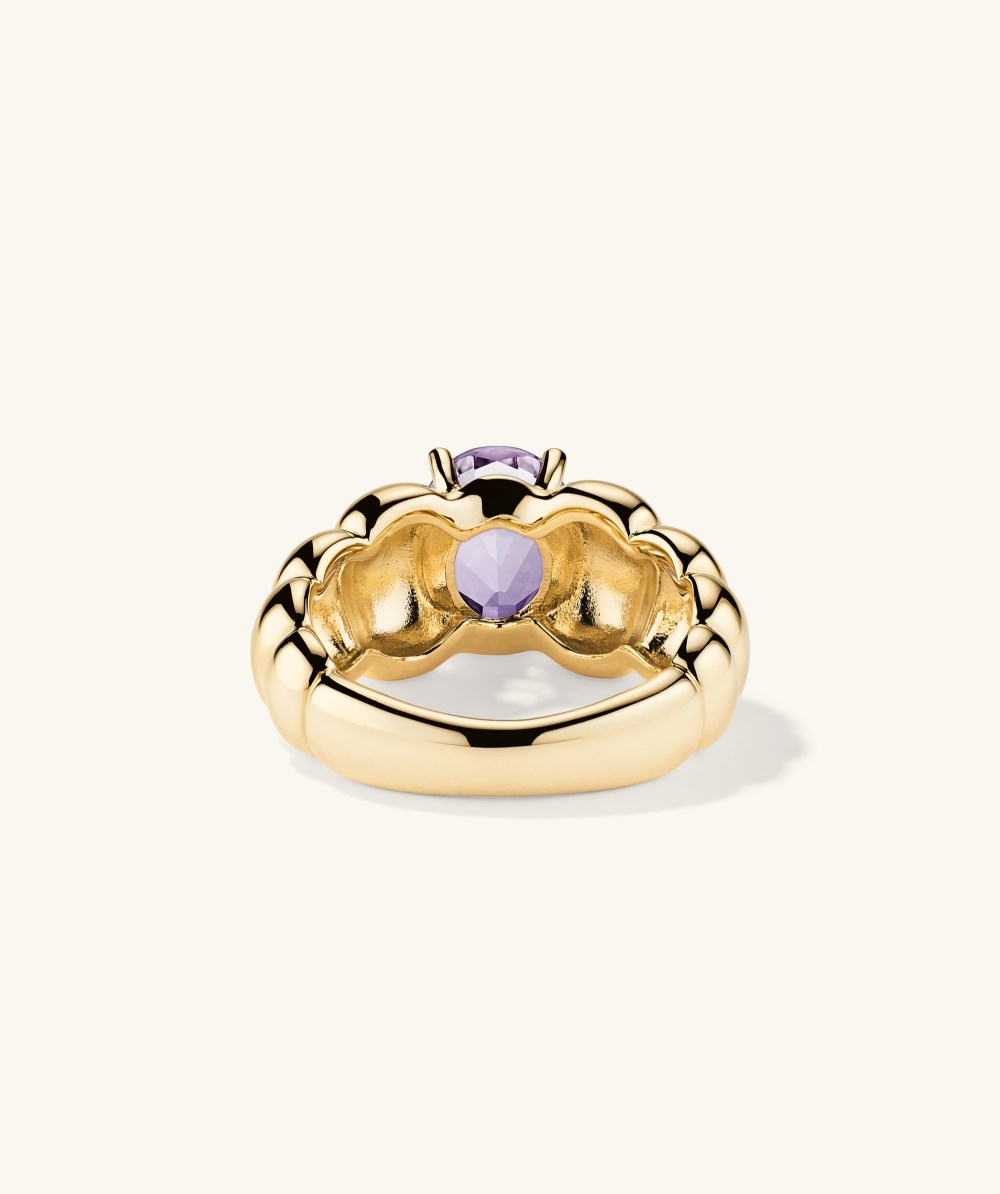 Mejuri Puffy Charlotte Gemstone Ring - 14k Yellow Gold