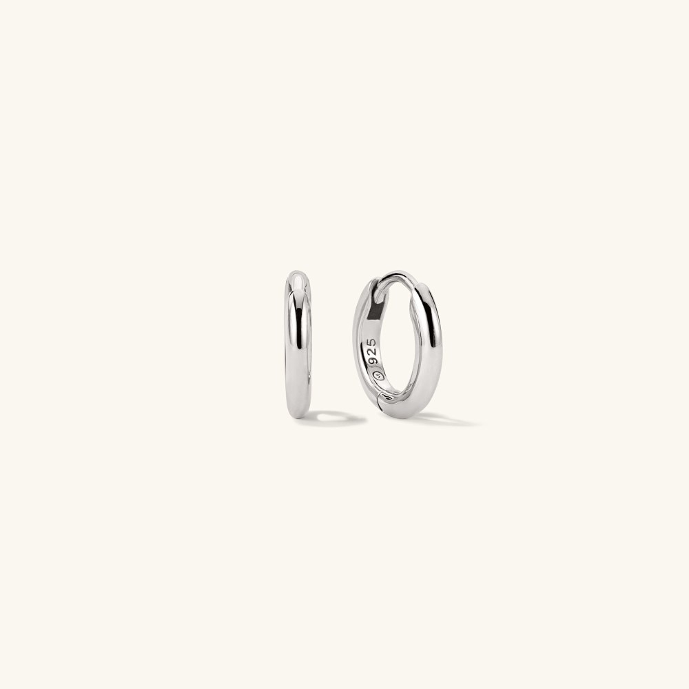 Mejuri Tube Huggie Hoops - Sterling Silver