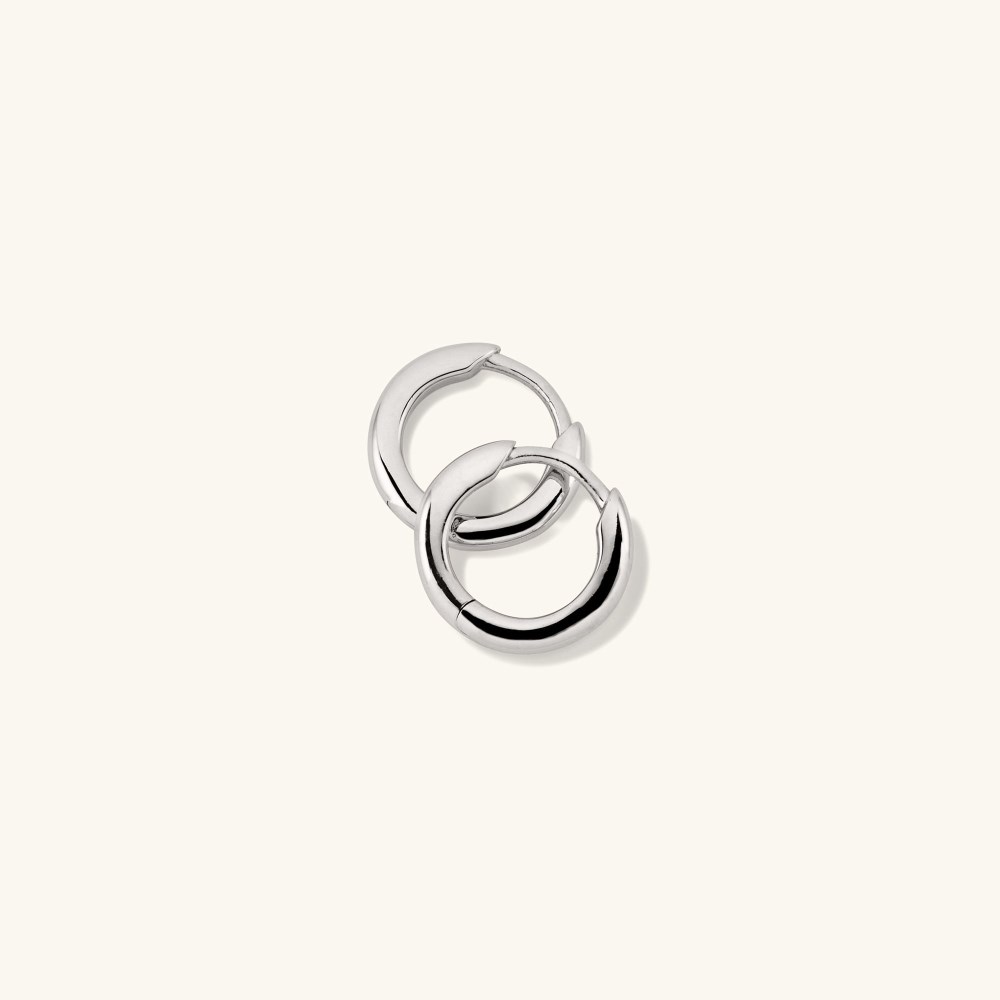 Mejuri Tube Huggie Hoops - Sterling Silver