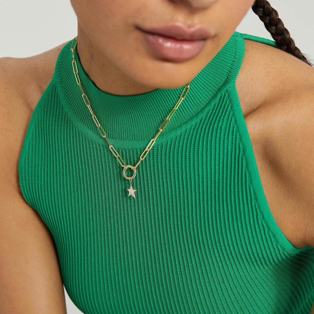 Mejuri Paperclip Chain Charm Necklace - 14k Yellow Gold