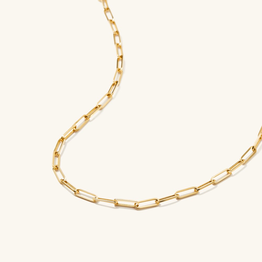 Mejuri Paperclip Chain Charm Necklace - 14k Yellow Gold