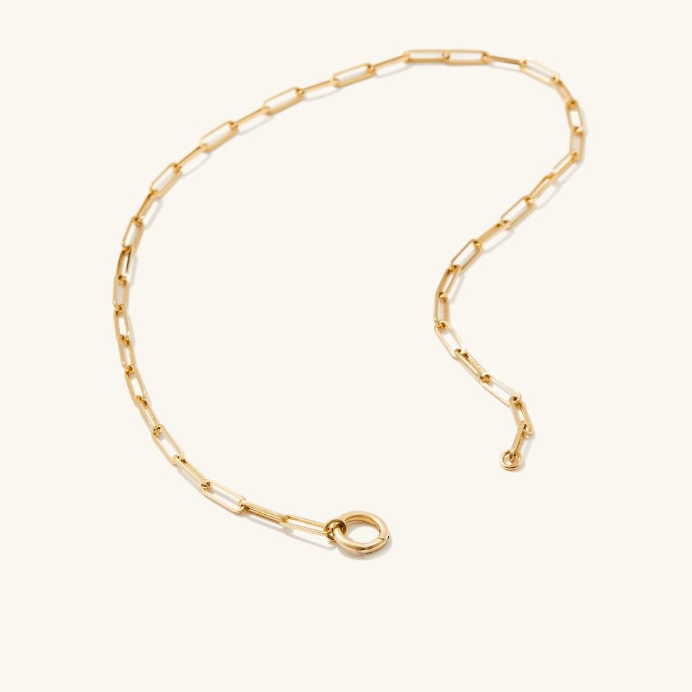 Mejuri Paperclip Chain Charm Necklace - 14k Yellow Gold