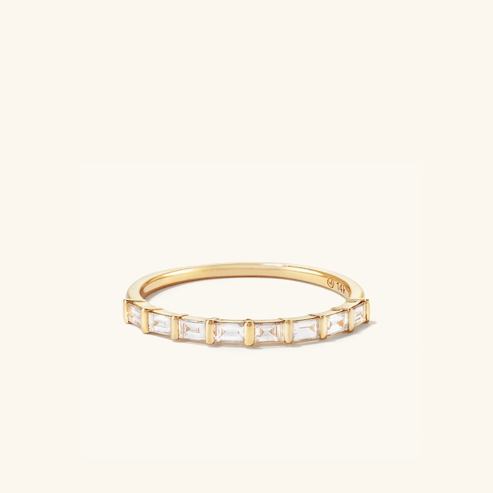 Mejuri Baguette Diamond Half Eternity Band - 14k Yellow Gold