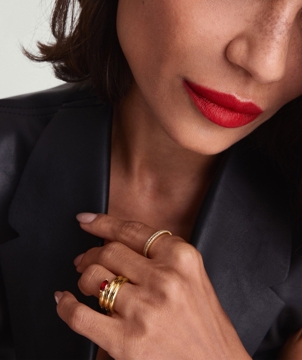 Mejuri Boa Gemstone Coil Ring - Gold Vermeil