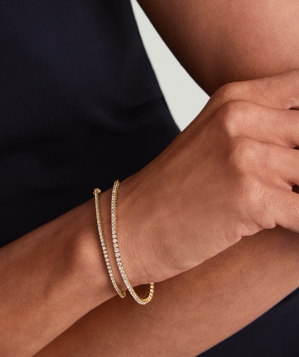 Mejuri Diamond Tennis Bracelet 1.8mm - 14k Yellow Gold