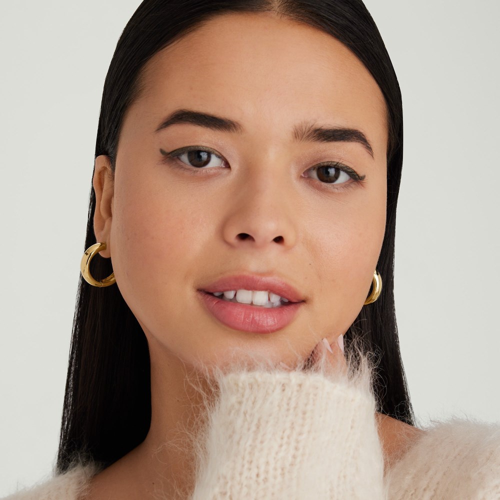Mejuri Chunky Large Hoops - Gold Vermeil