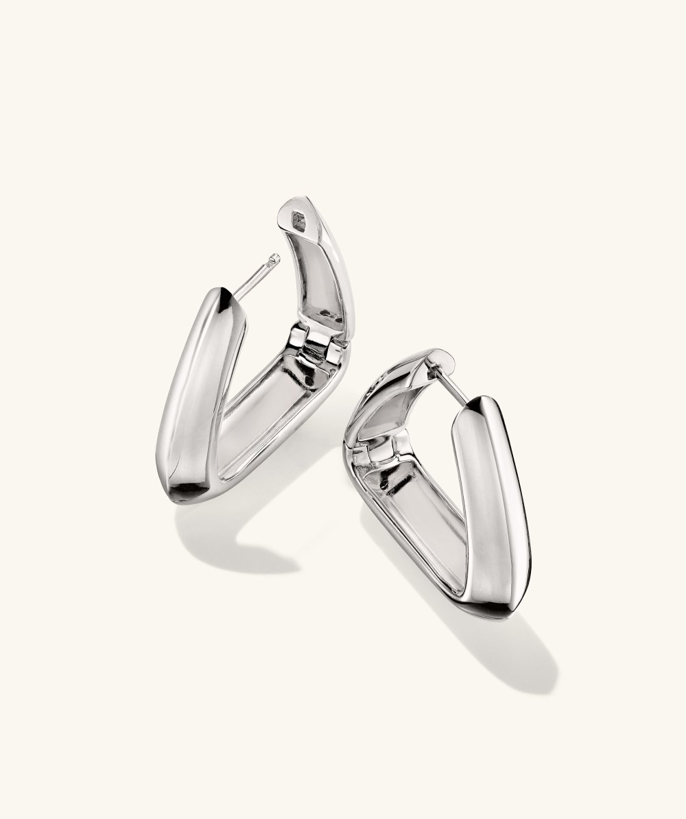 Mejuri Patra Large Hoops - Sterling Silver