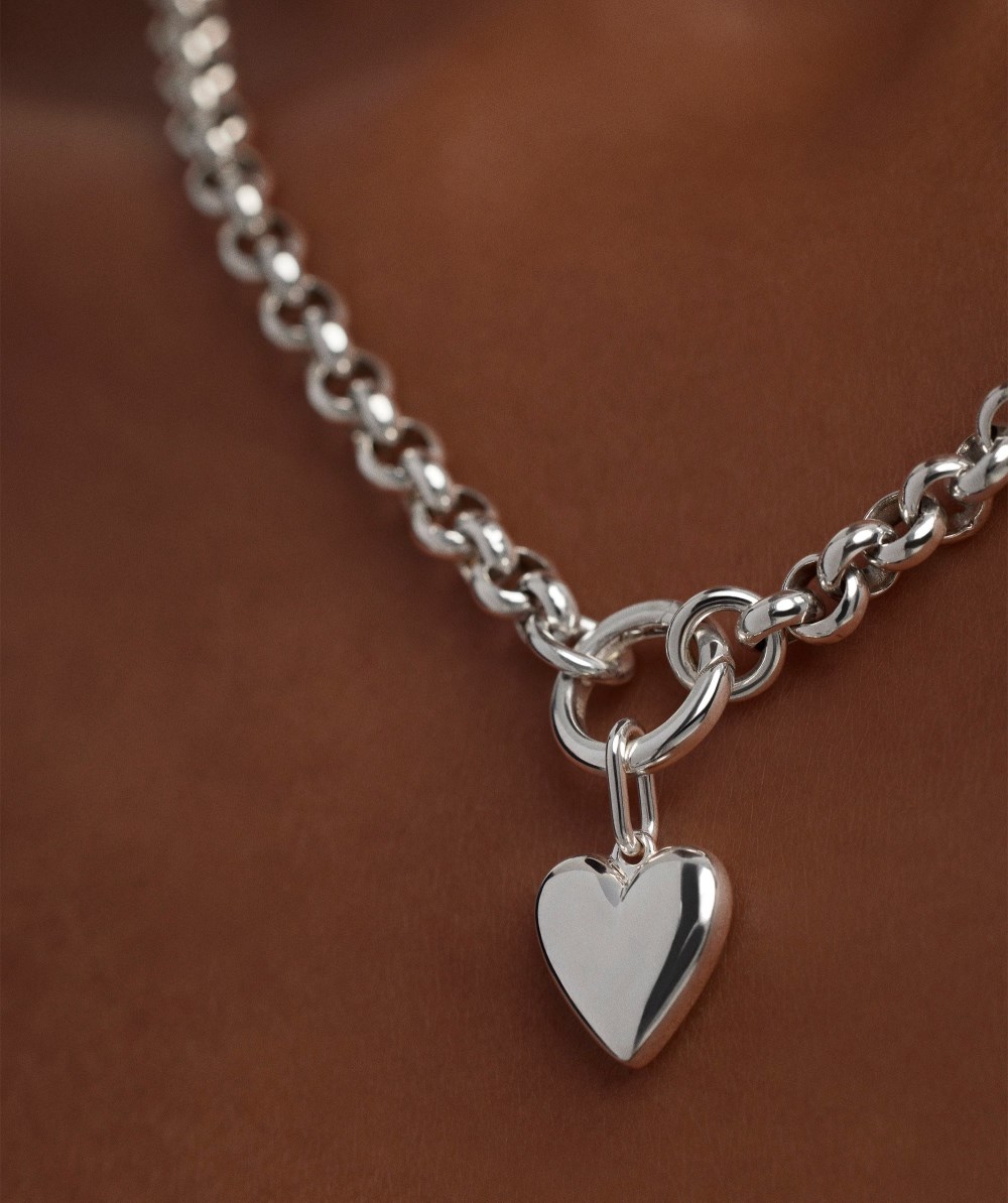 Mejuri Puffy Heart Charm - Sterling Silver