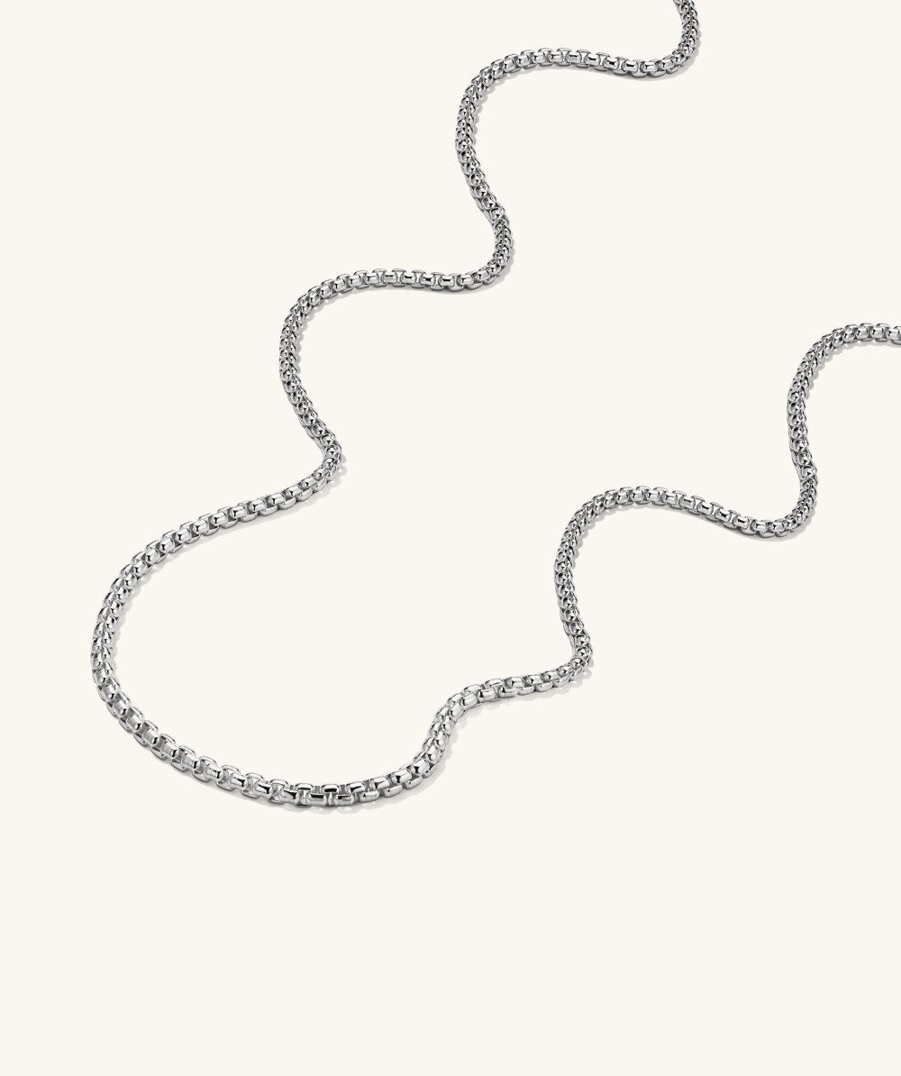 Mejuri 3.7mm Round Box Chain Necklace - Sterling Silver