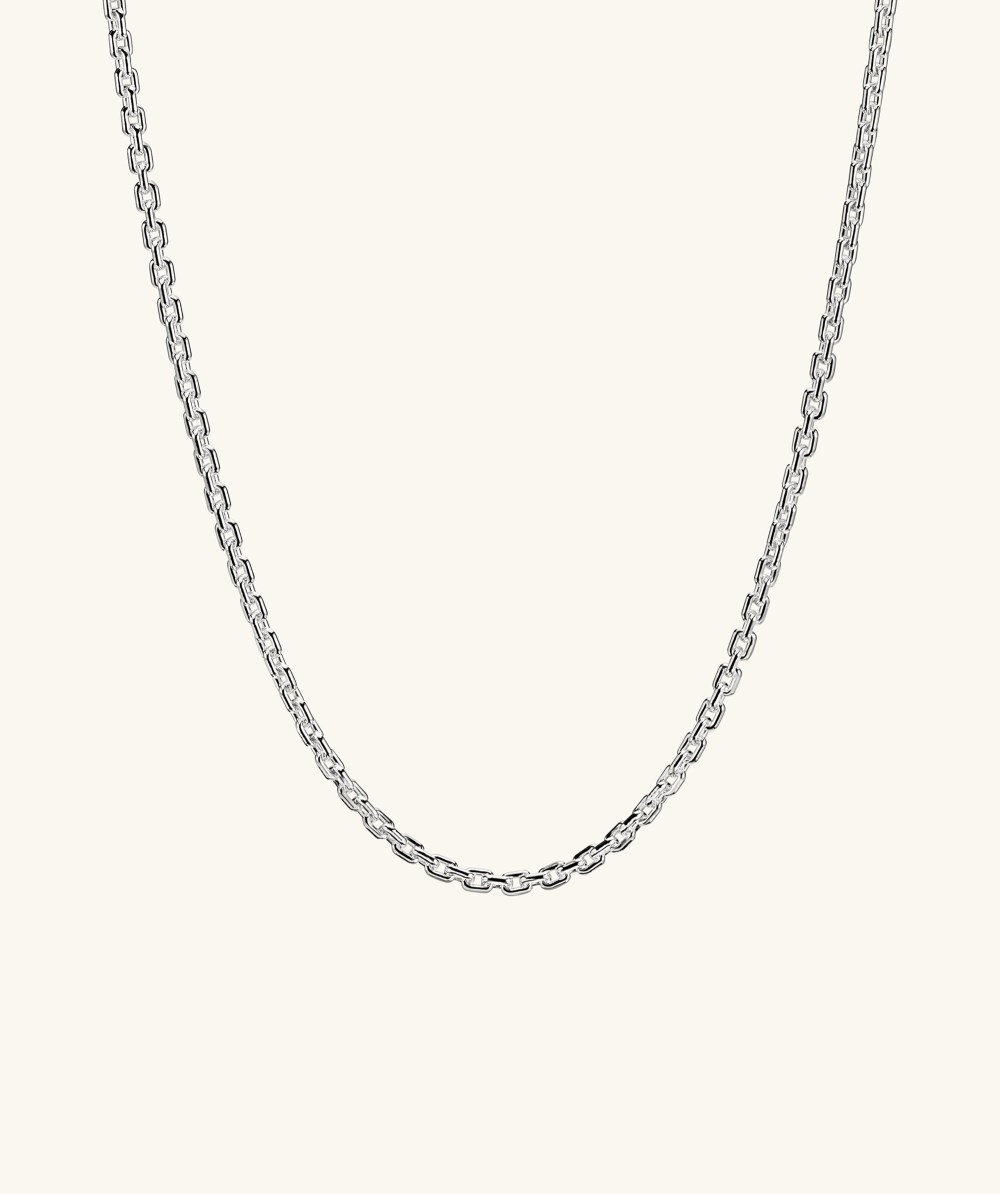 Mejuri Trace Rectangle Chain Necklace - Sterling Silver Mejuri Trace Rectangle Chain Necklace - Sterling Silver