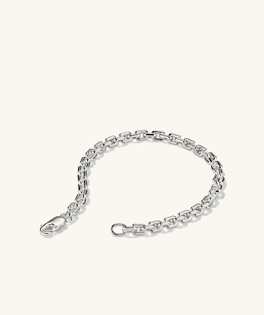 Mejuri Trace Rectangle Chain Bracelet - Sterling Silver