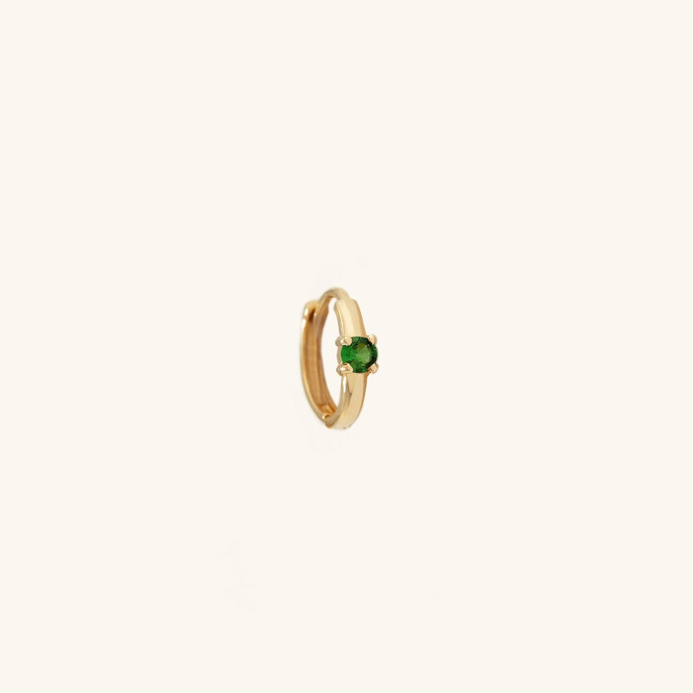 Mejuri Single Colored Mini Hoop - 14k Yellow Gold Mejuri Single Colored Mini Hoop - 14k Yellow Gold