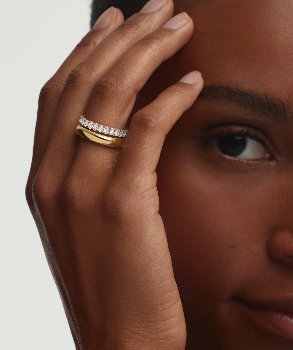 Mejuri Lab Grown Diamond Oval Eternity Band - 14k Yellow Gold