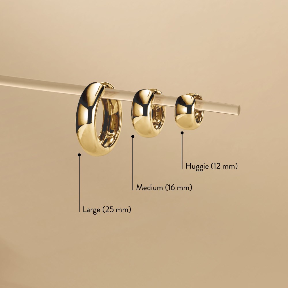 Mejuri Chunky Medium Hoops - Gold Vermeil