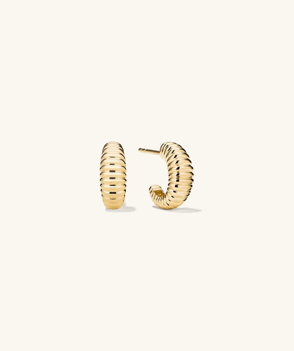 Mejuri Dôme Texture Small Hoops - Gold Vermeil