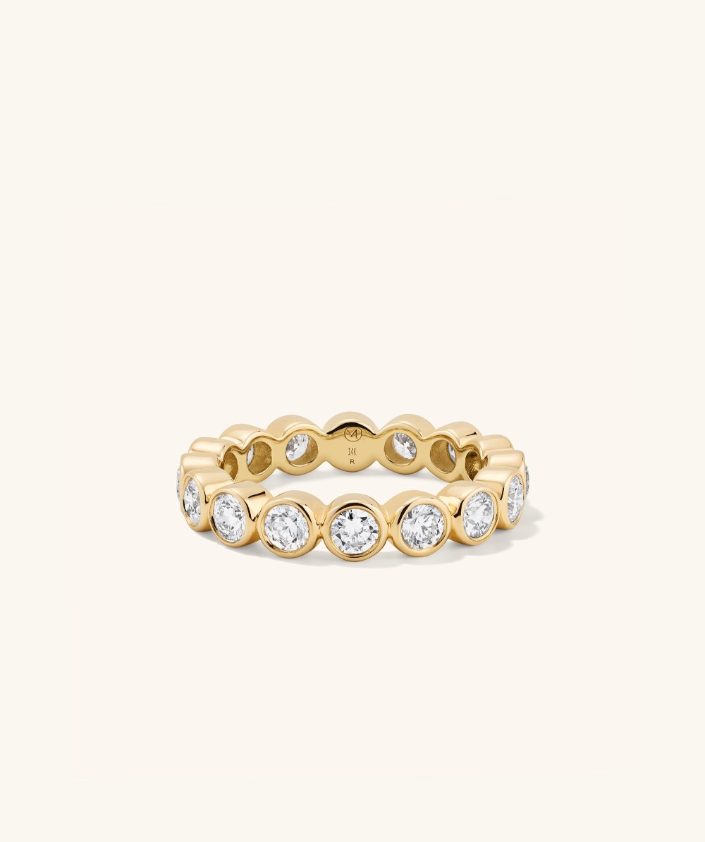 Mejuri Lab Grown Diamond Round Cut Bezel Eternity Band - 14k Yellow Gold