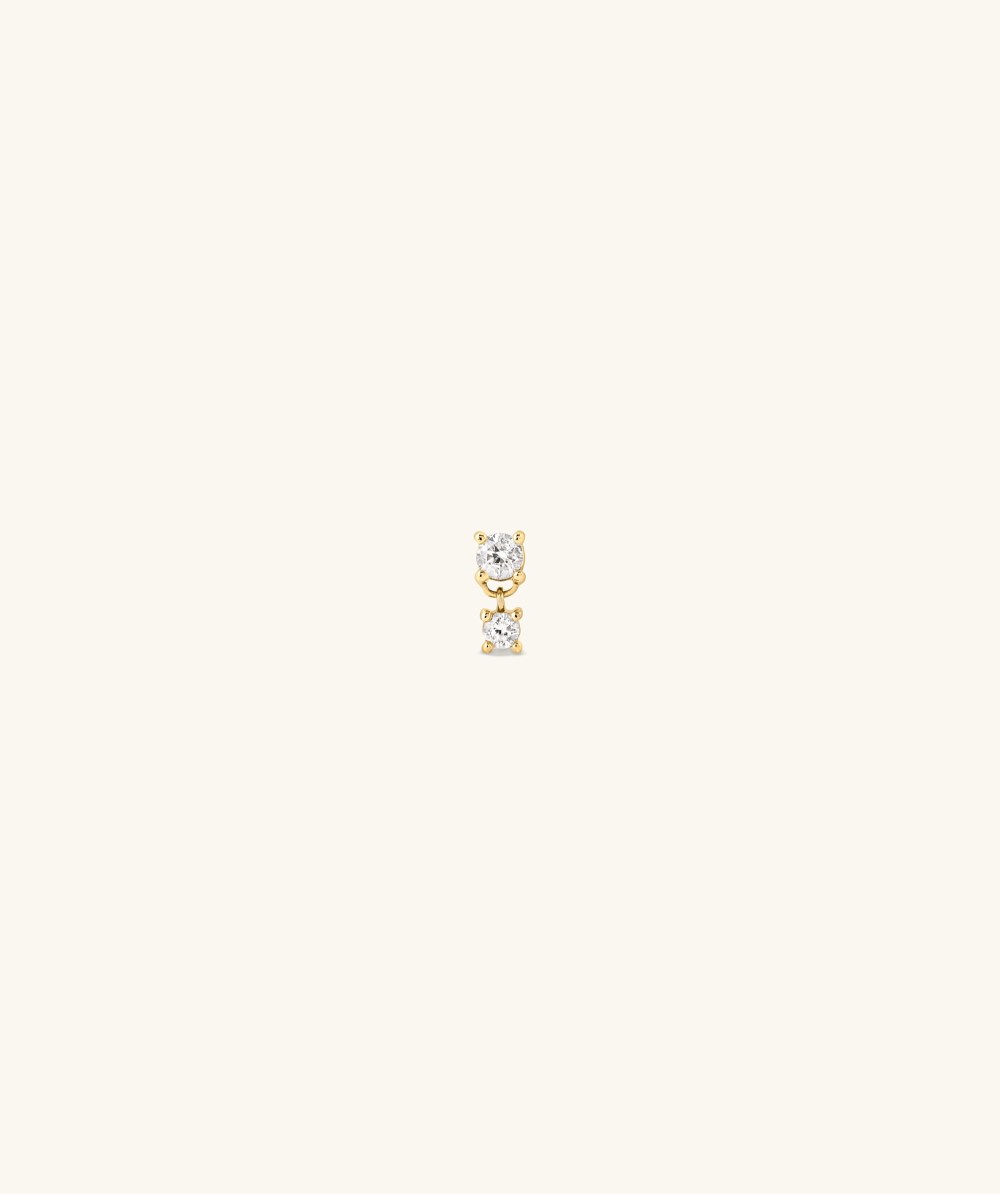 Mejuri Piercing Studio - Diamond Droplet Stud - 14k Yellow Gold