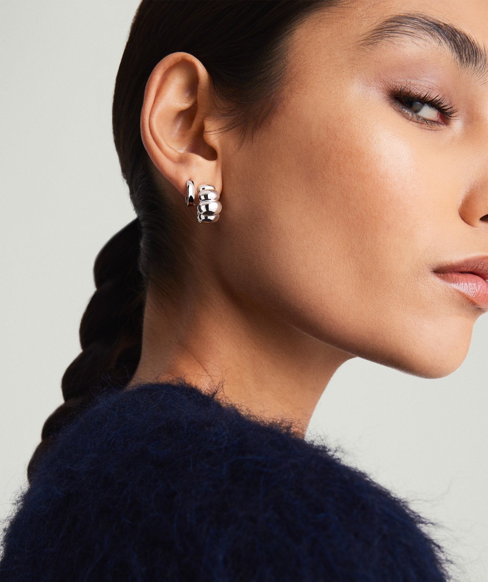Mejuri Puffy Charlotte Hoops - Sterling Silver