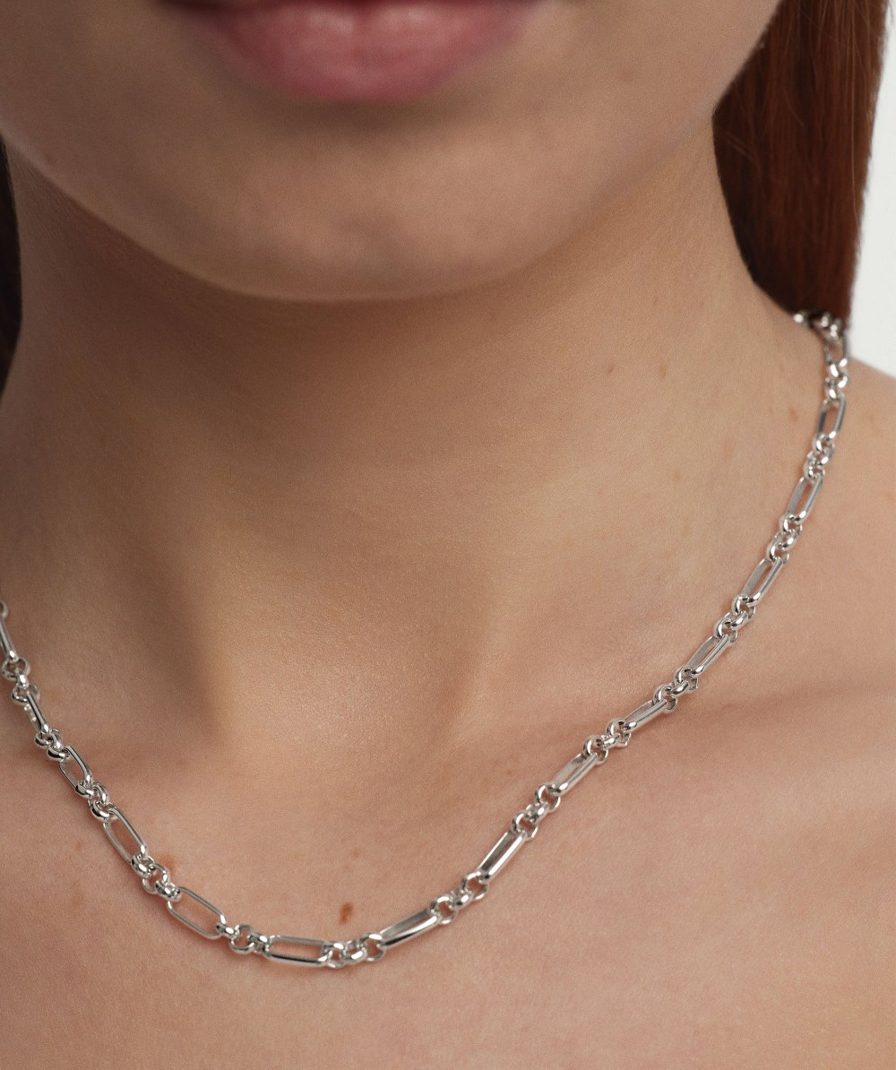 Mejuri Mini Paperclip Necklace - Sterling Silver