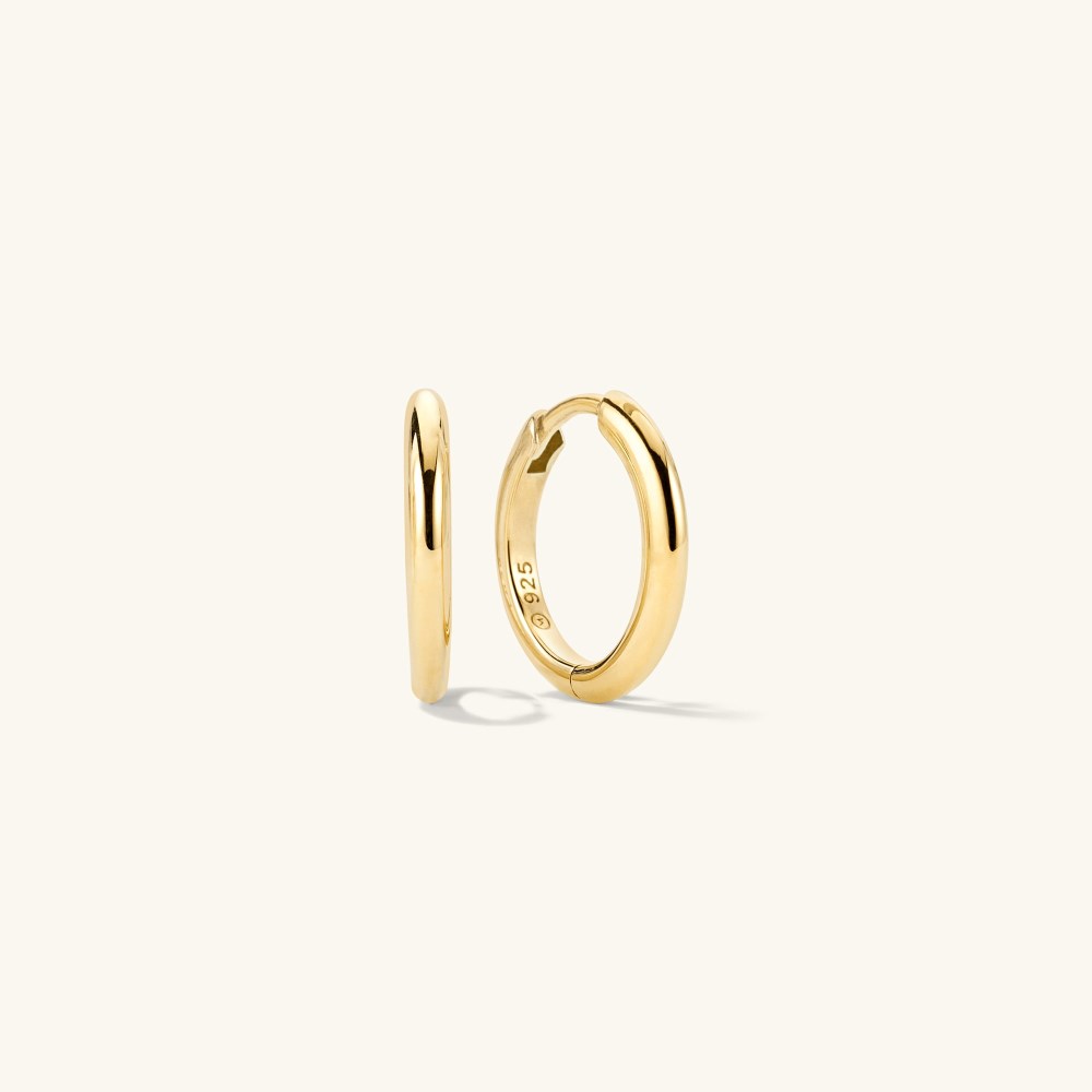 Mejuri Tube Medium Hoops - Gold Vermeil