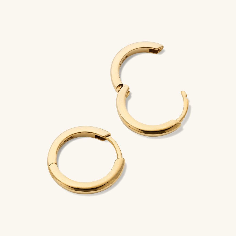 Mejuri Tube Medium Hoops - Gold Vermeil