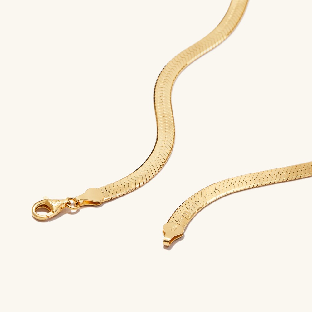 Mejuri Bold Herringbone Chain Necklace - Gold Vermeil