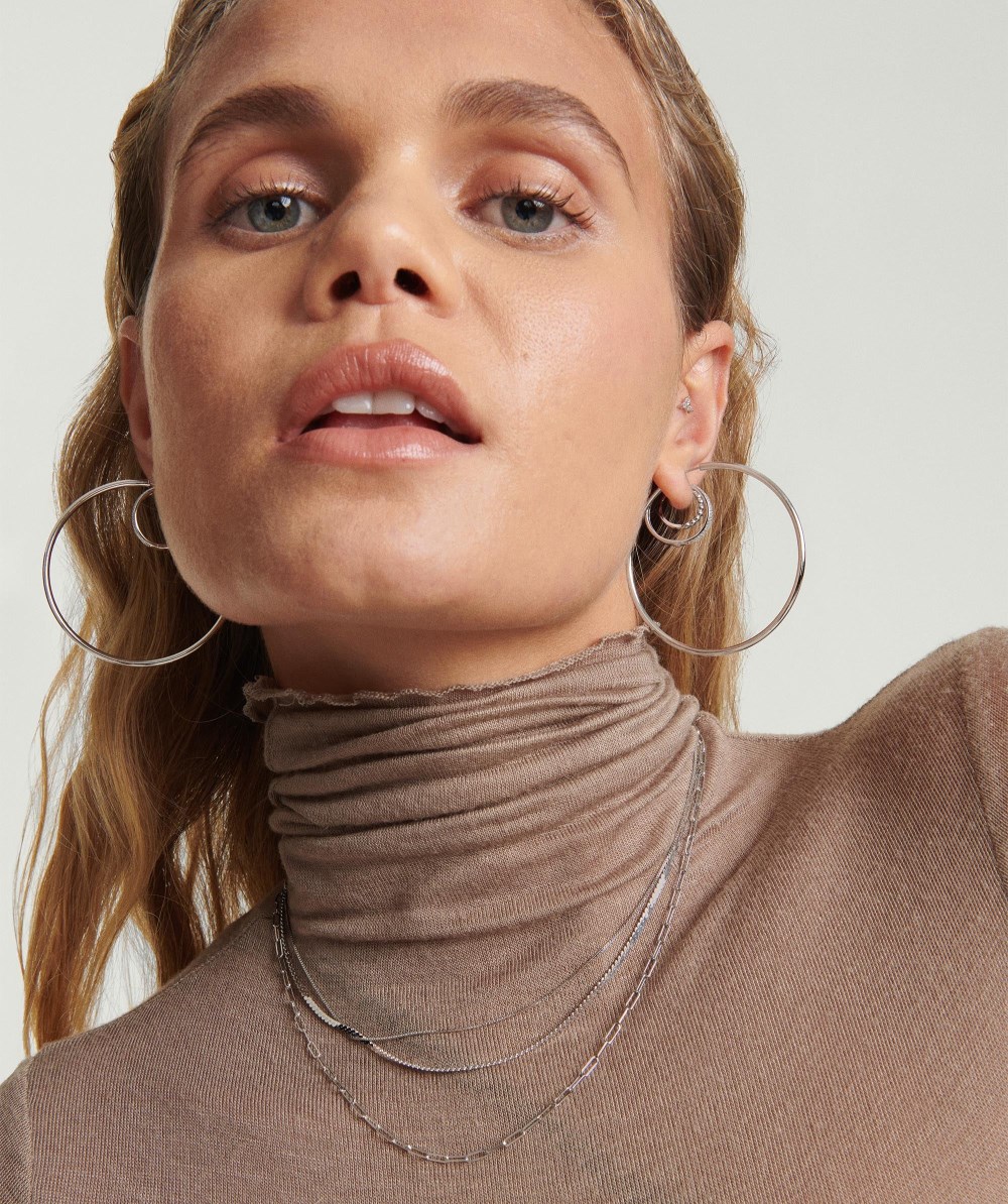 Mejuri Oversized Thin Hoops - 14k White Gold