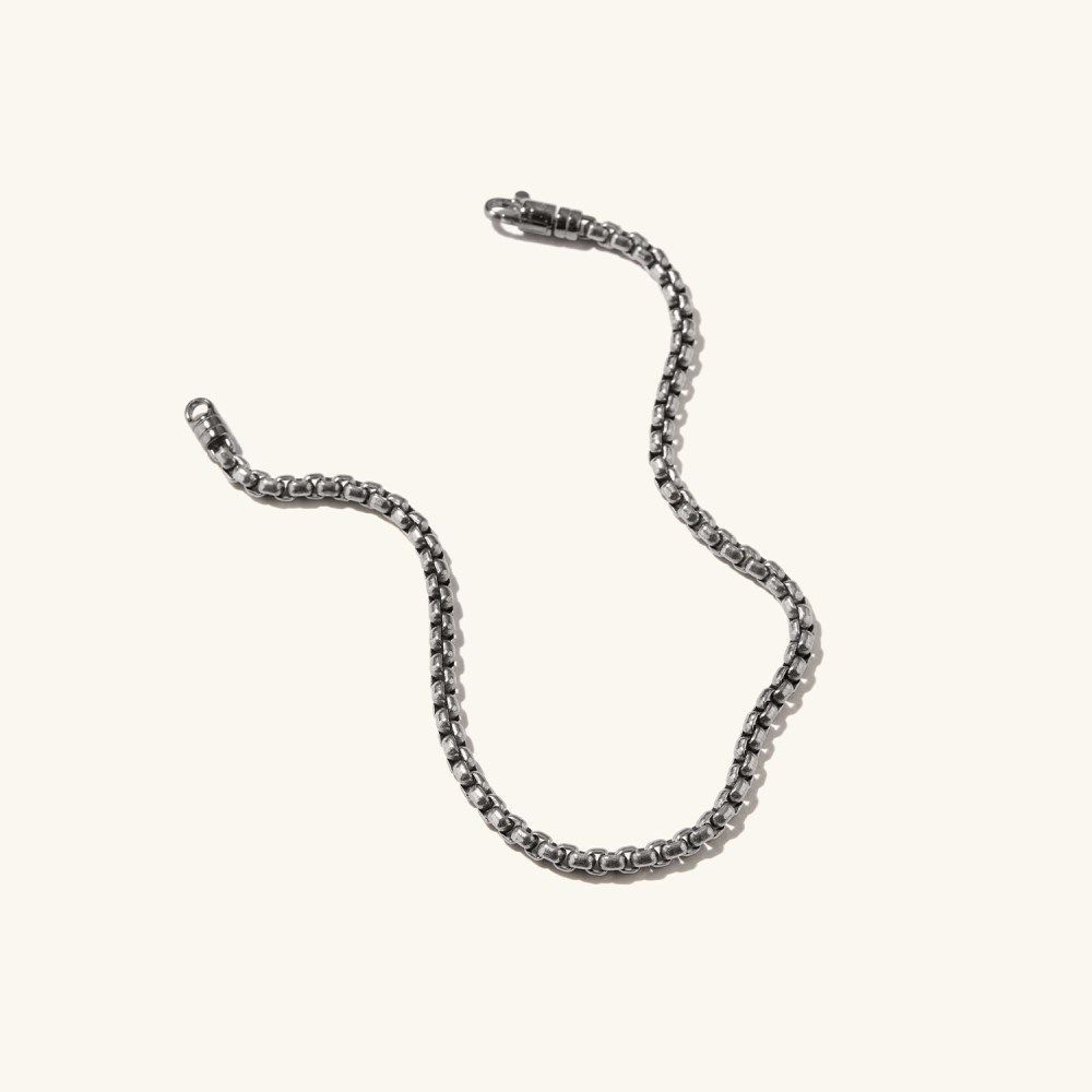 Mejuri Round Box Chain Bracelet - Titanium
