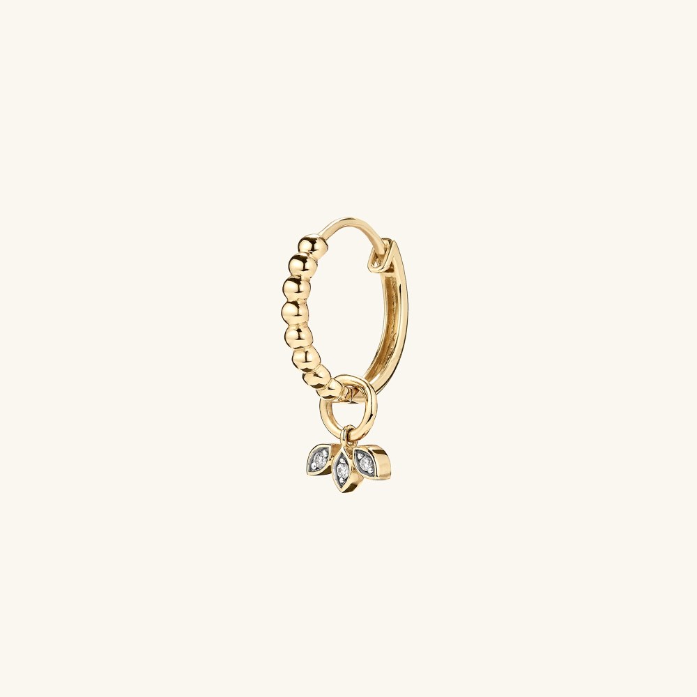 Mejuri Single Triple Marquise Diamond Hoop Charm - 14k Yellow Gold