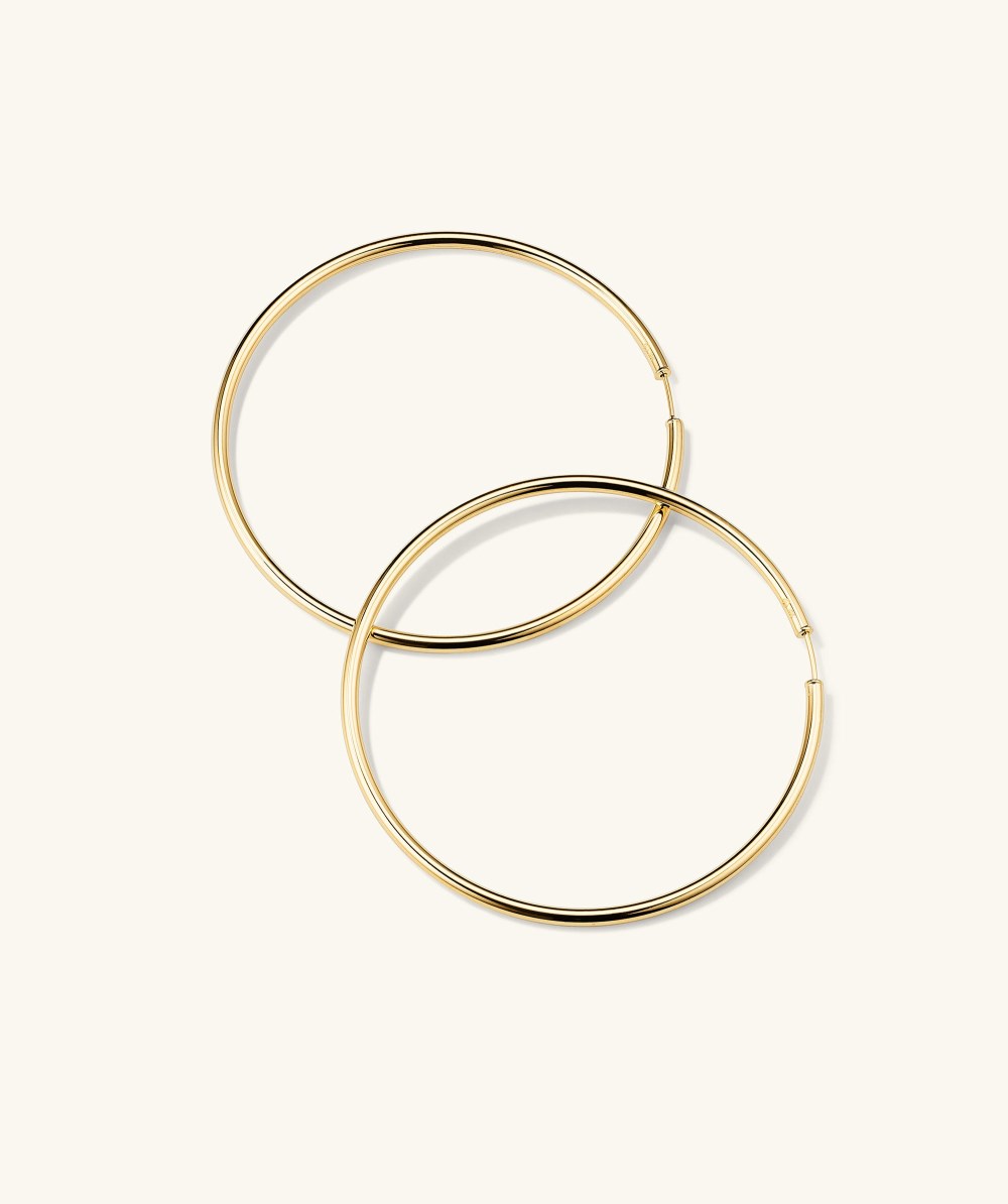 Mejuri Oversized Thin Hoops - 14k Yellow Gold