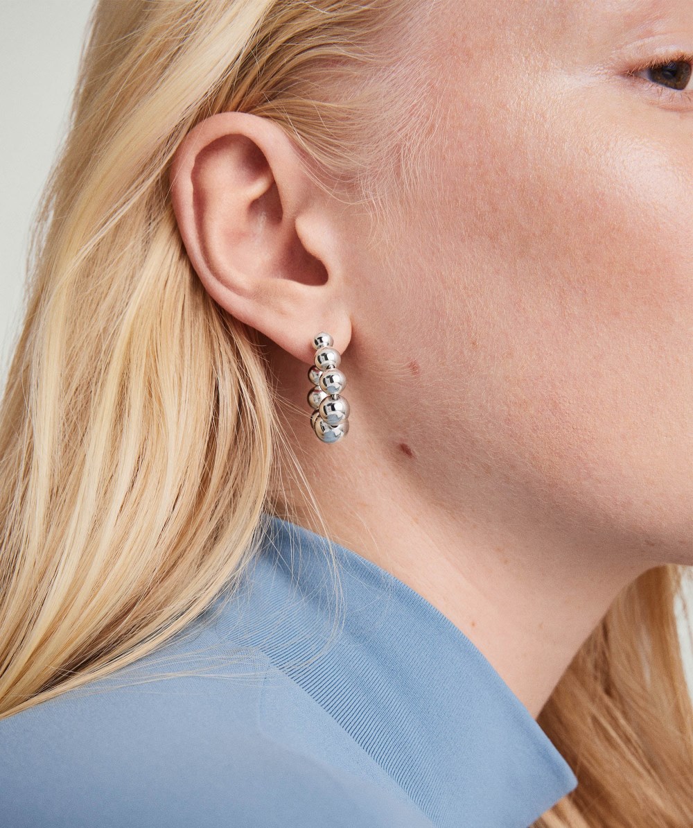Mejuri Bubble Sphere Hoops - Sterling Silver