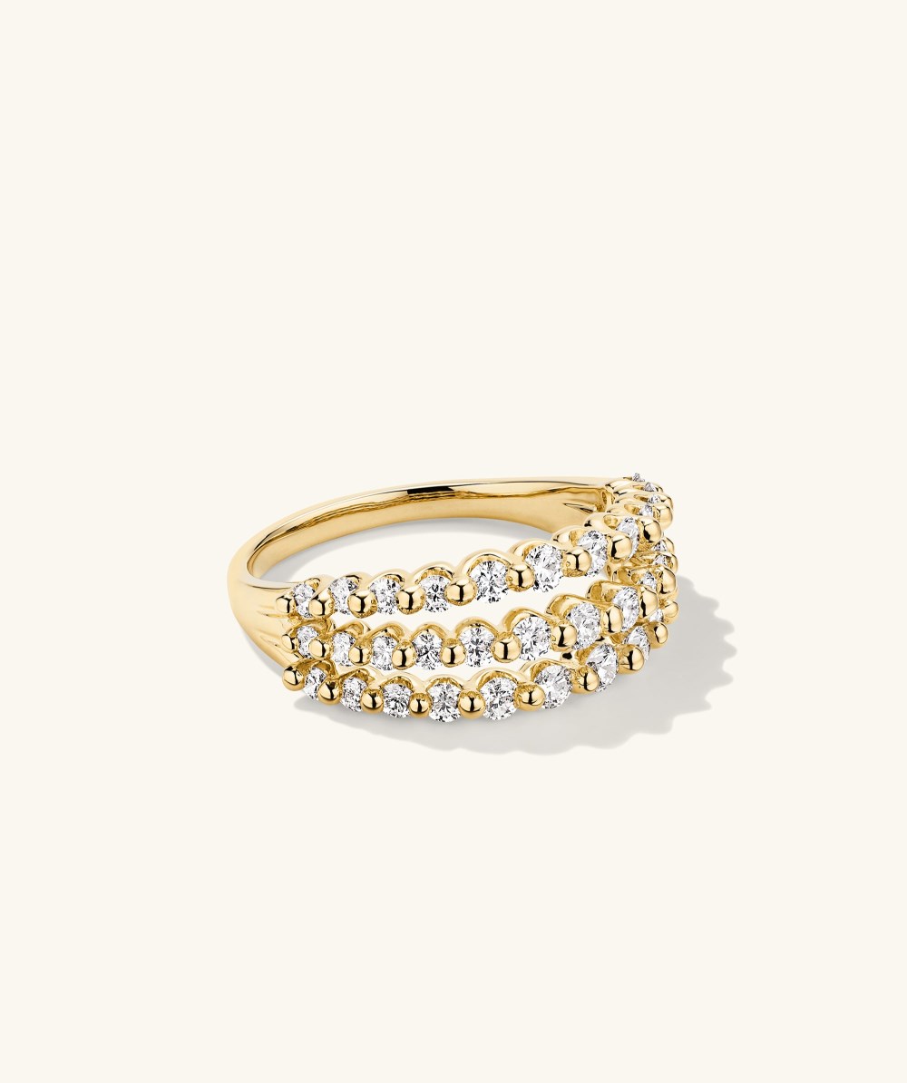 Mejuri Triple Lace Diamond Ring - 14k Yellow Gold Mejuri Triple Lace Diamond Ring - 14k Yellow Gold