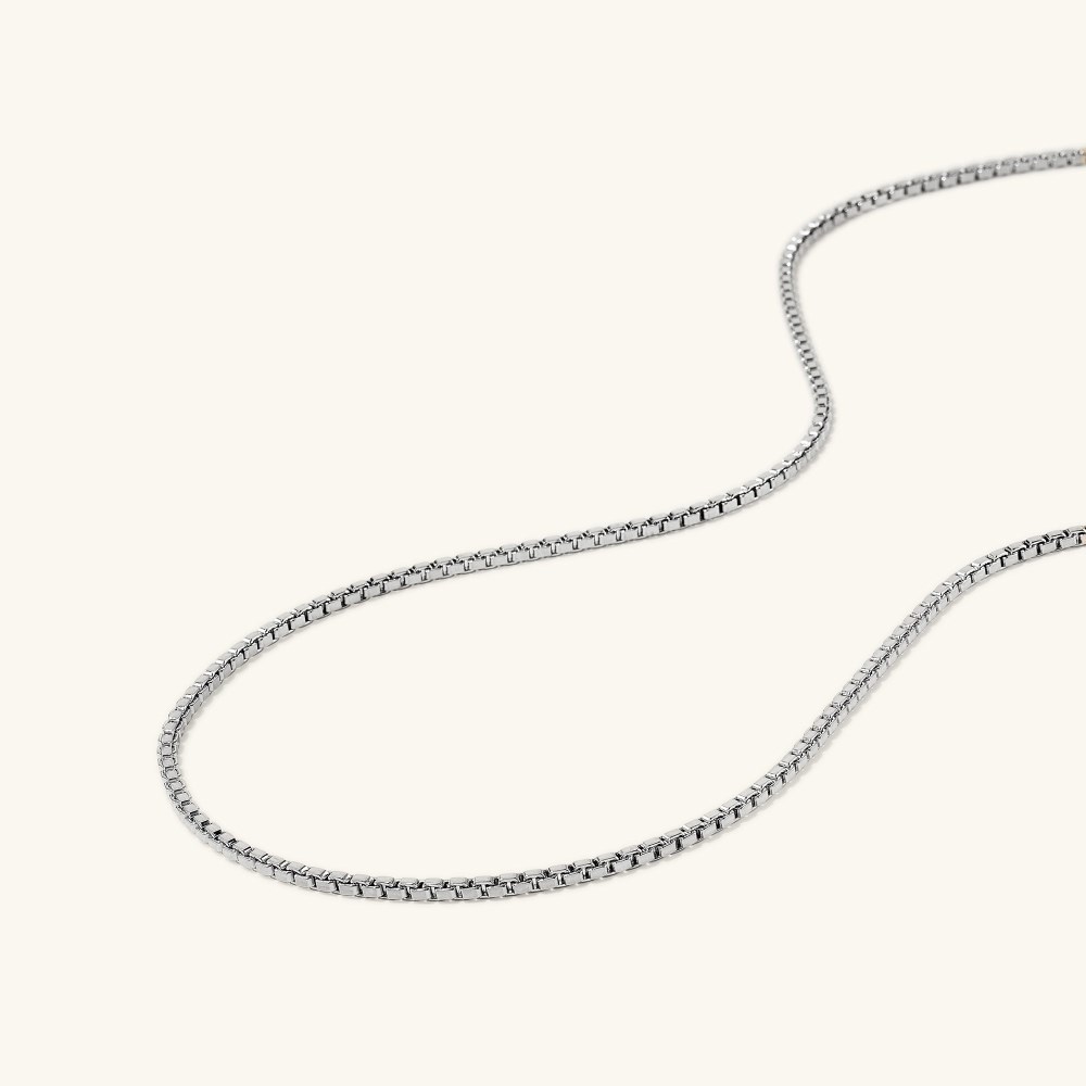 Mejuri Square Box Chain Necklace - Sterling Silver