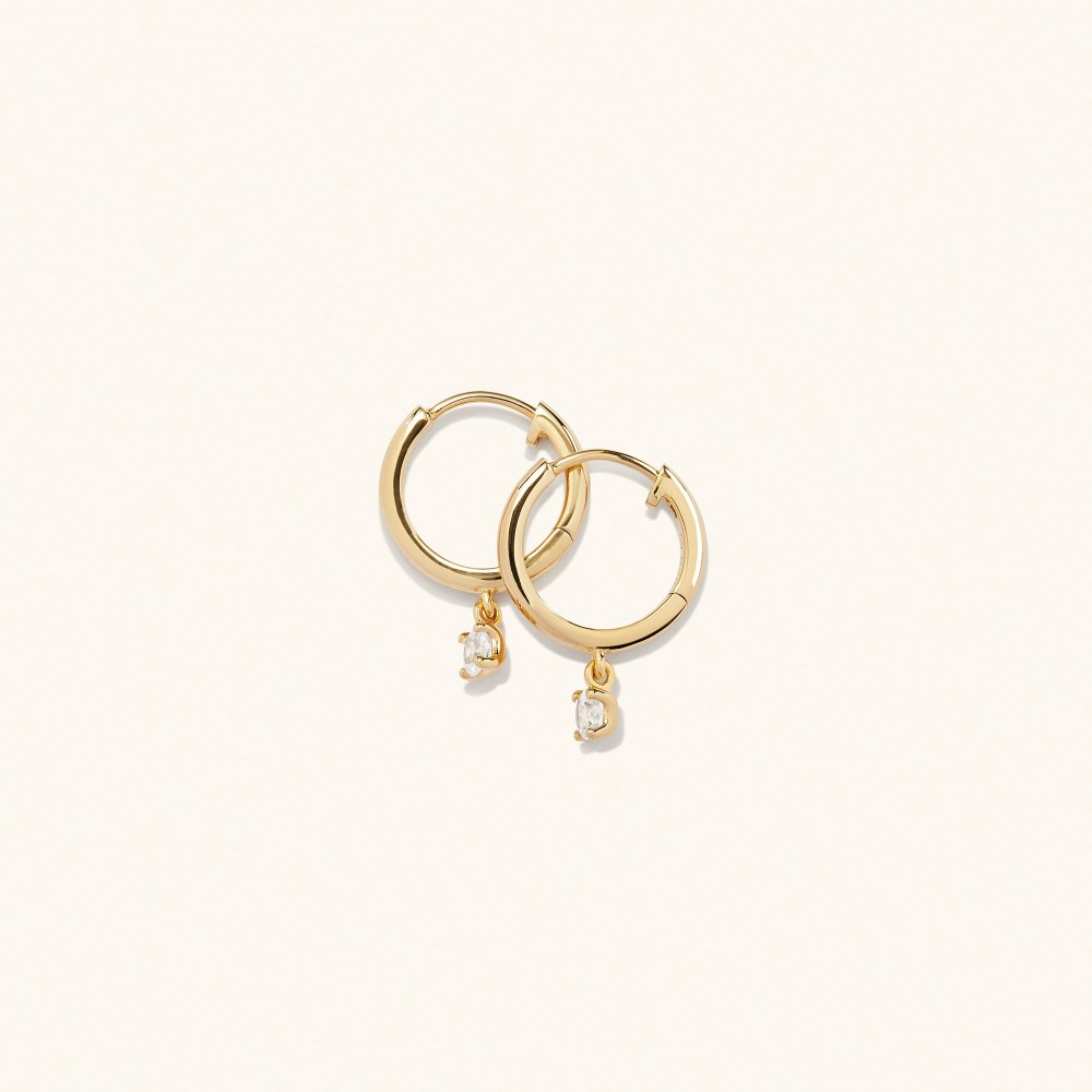 Mejuri Round Topaz Hoops - Gold Vermeil