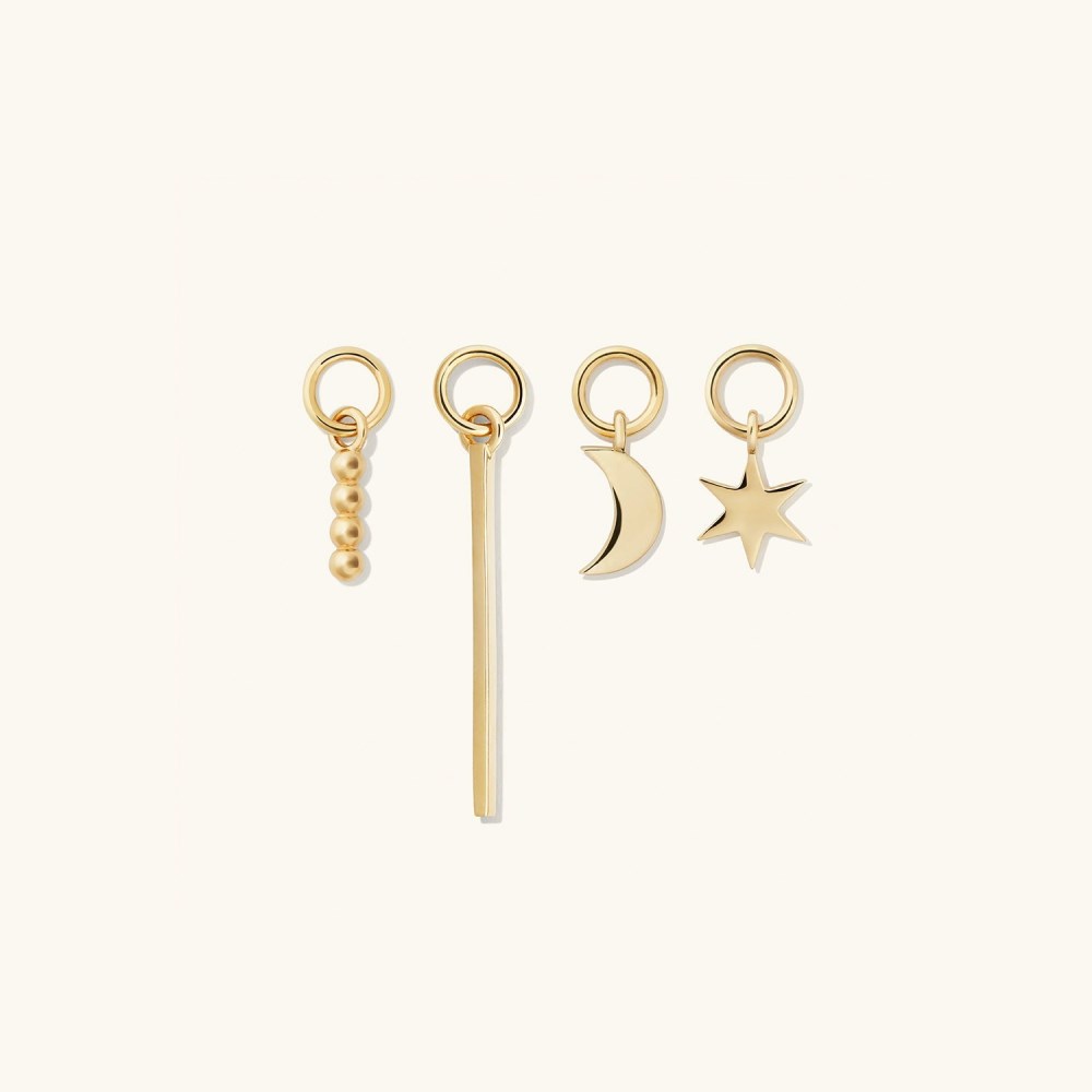 Mejuri Single Bar Hoop Charm - 14k Yellow Gold