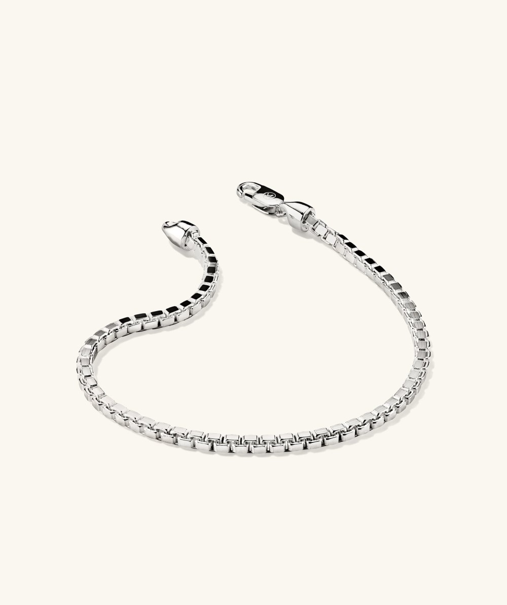 Mejuri Square Box Chain Bracelet - Sterling Silver