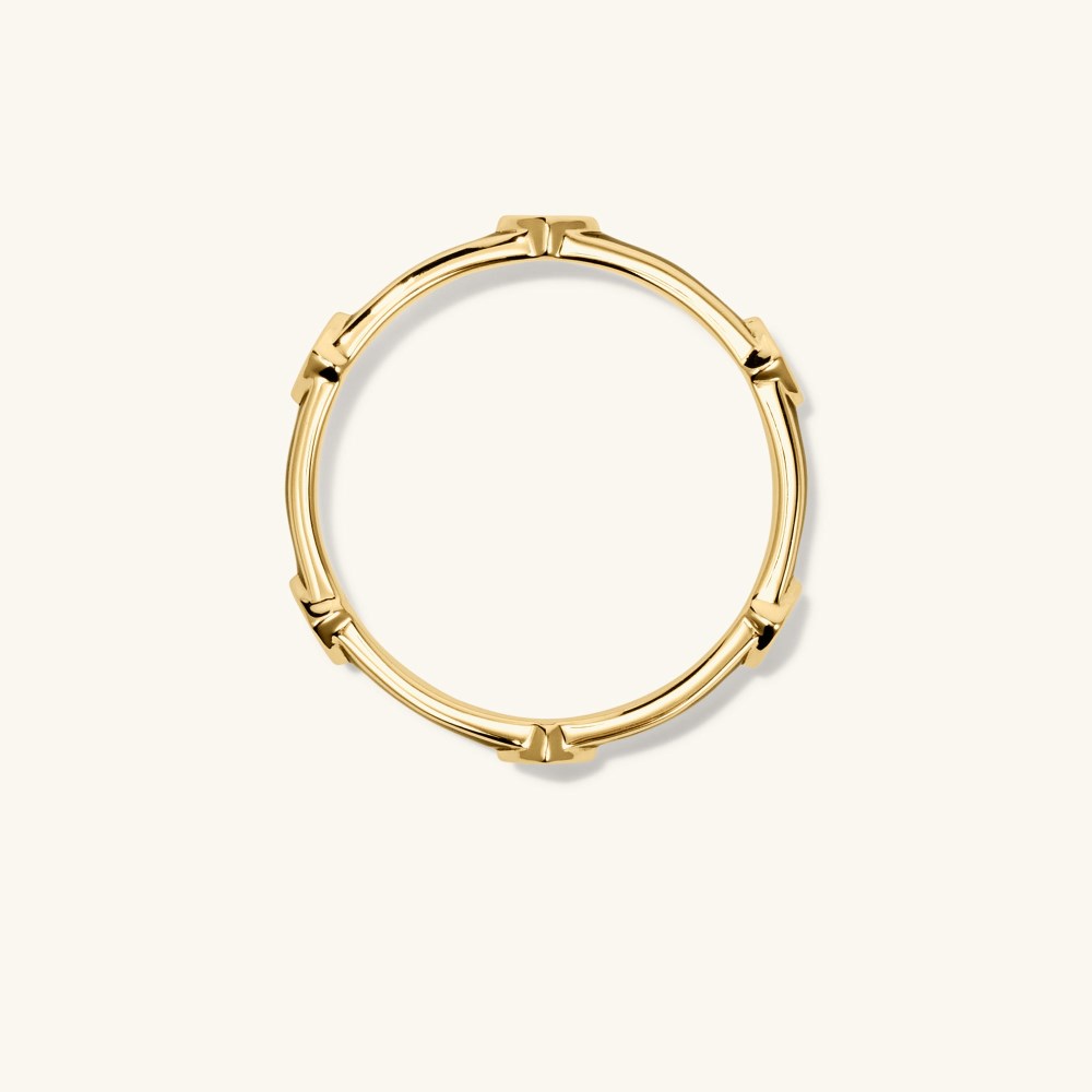 Mejuri Angled Diamond Station Enamel Ring - 14k Yellow Gold, Black Enamel