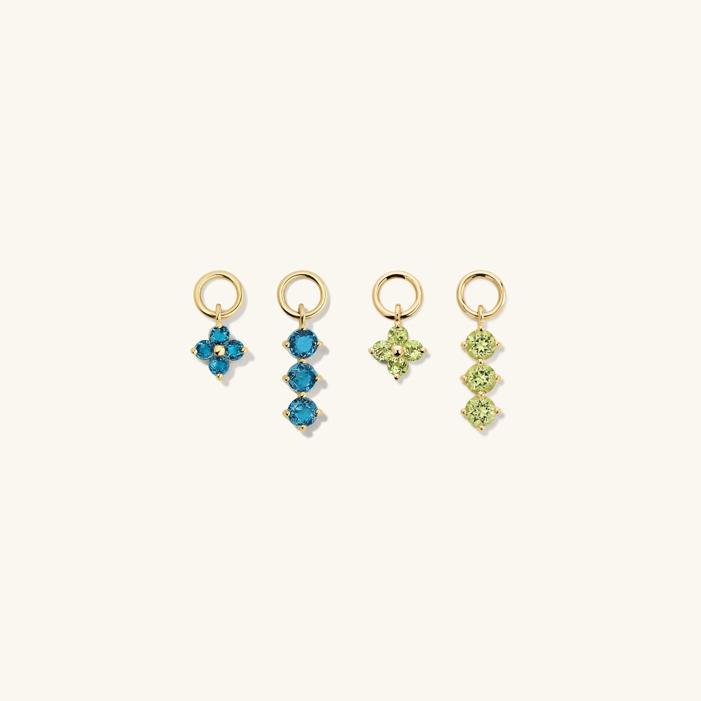 Mejuri Single Gemstone Cluster Hoop Charm - 14k Yellow Gold